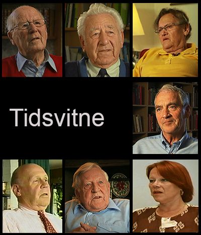 Portrett av sju tidsvitne frå andre verdskrigen. Fotomontasje.