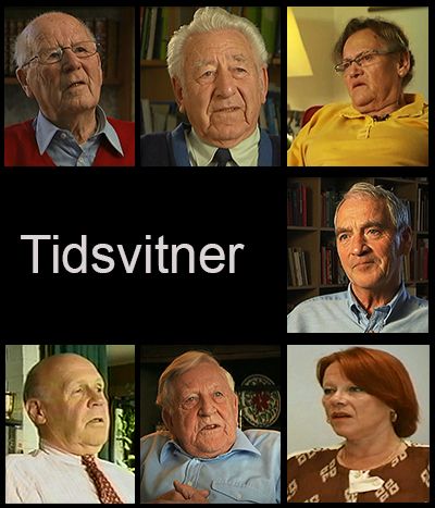 Portretter av sju tidsvitner fra andre verdenskrig. Fotomontasje.