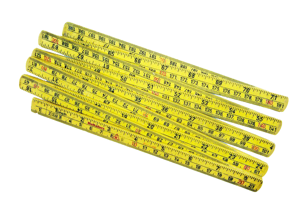 Bilete av ein tommestokk. 