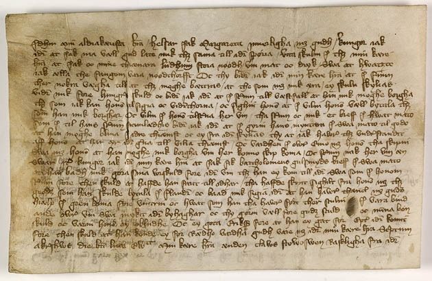 Naudbrevet til dronning Margrete, 1370. Foto.