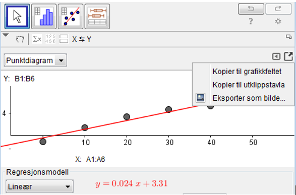  Skjermdump fra GeoGebra. illustrasjon.