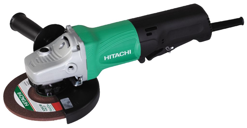 Liten vinkelsliper med håndtak på sida. Foto.