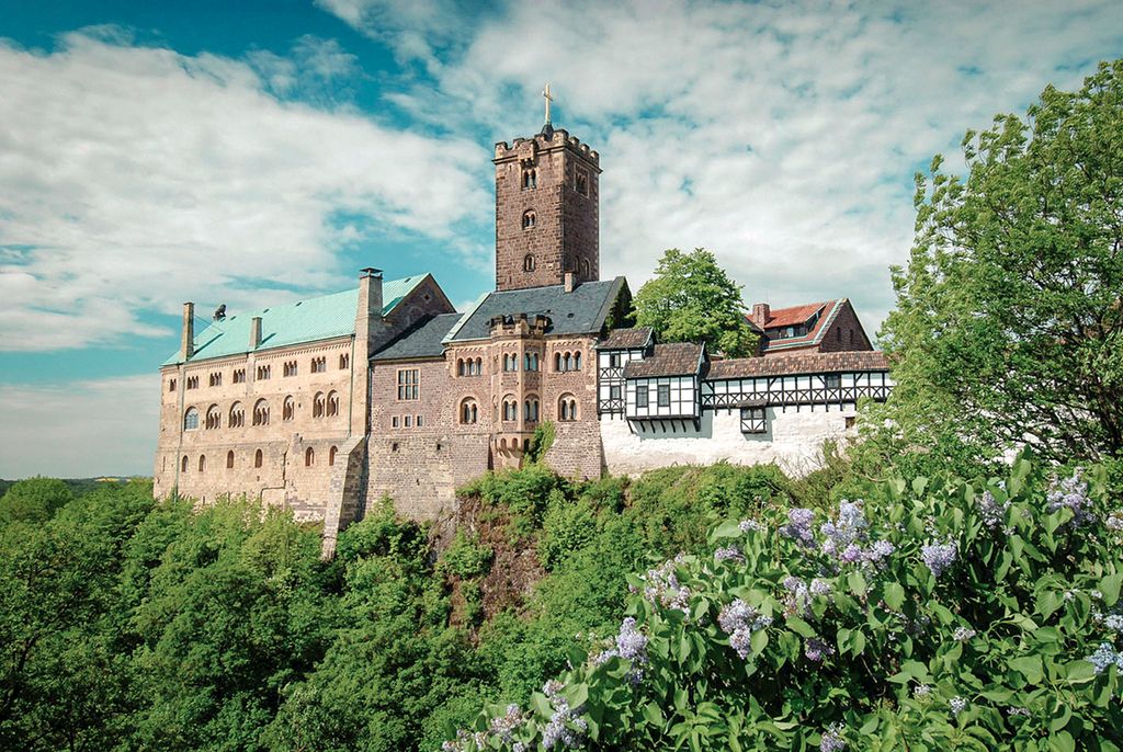 Borgen Wartburg i Eisenach i Tyskland. Foto.