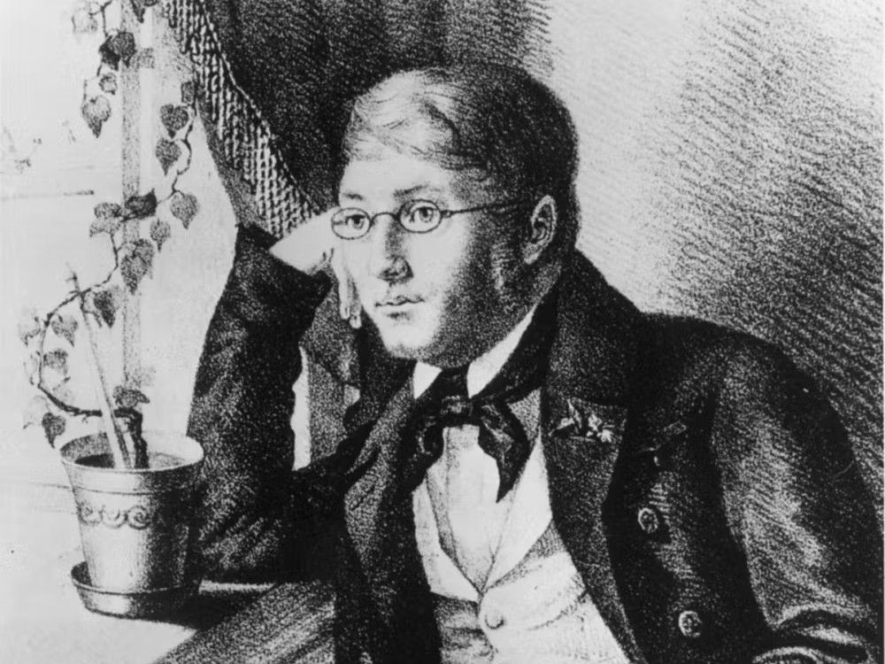 Portrett av Henrik Wergeland. Illustrasjon.