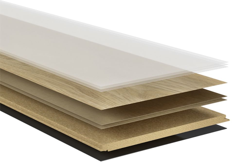 Oppdeling av fem sjikt som laminat består av. Illustrasjon.