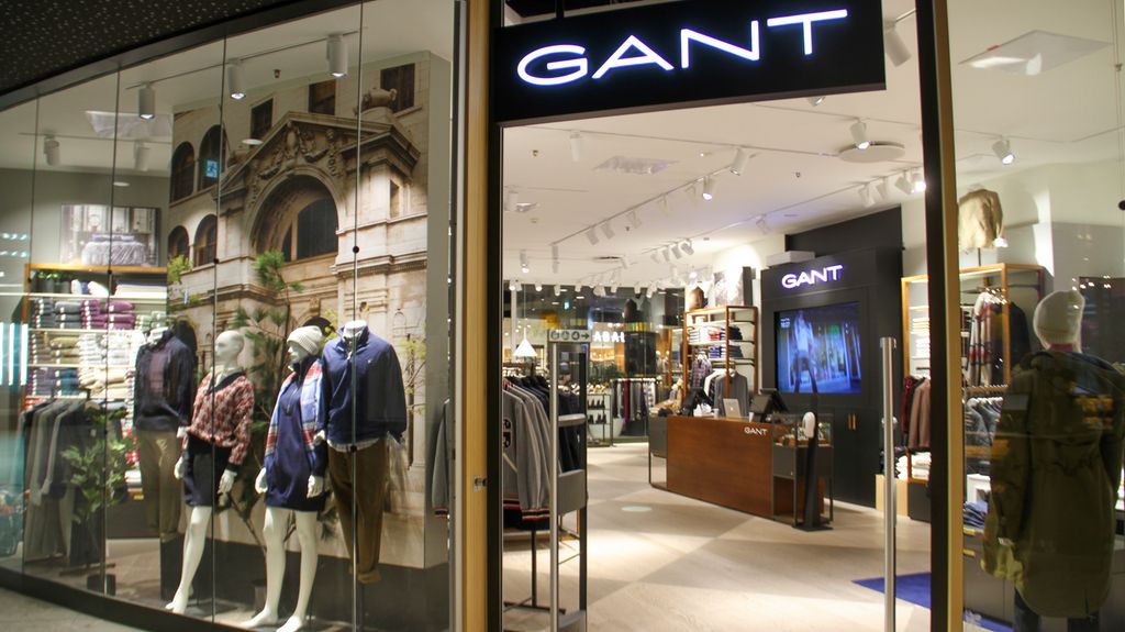 Inngangsparti til kleskjeden Gant. Bildet er tatt på kjøpesenteret Lagunen i oktober 2020.