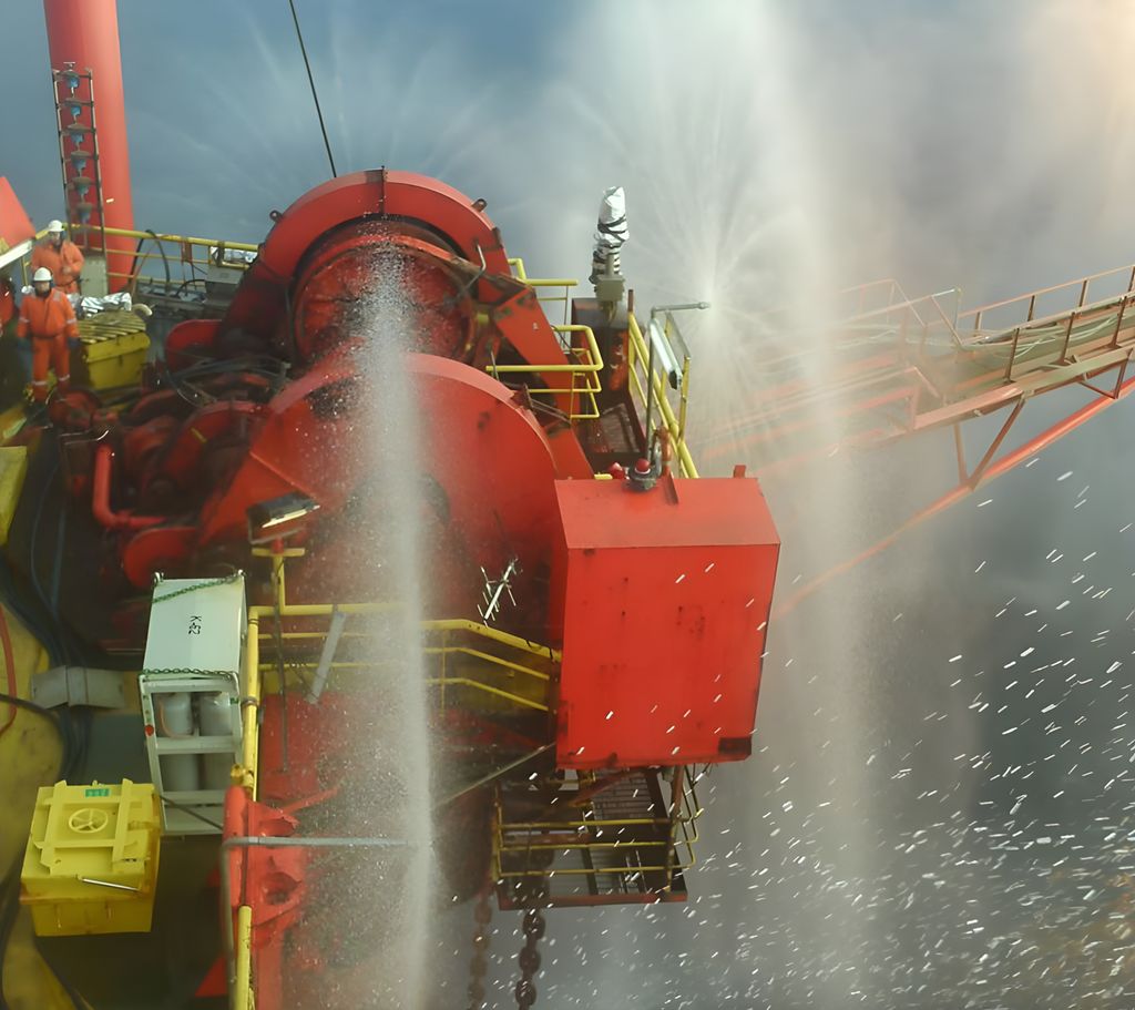 Vannskjold for brennerbommen. Foto.