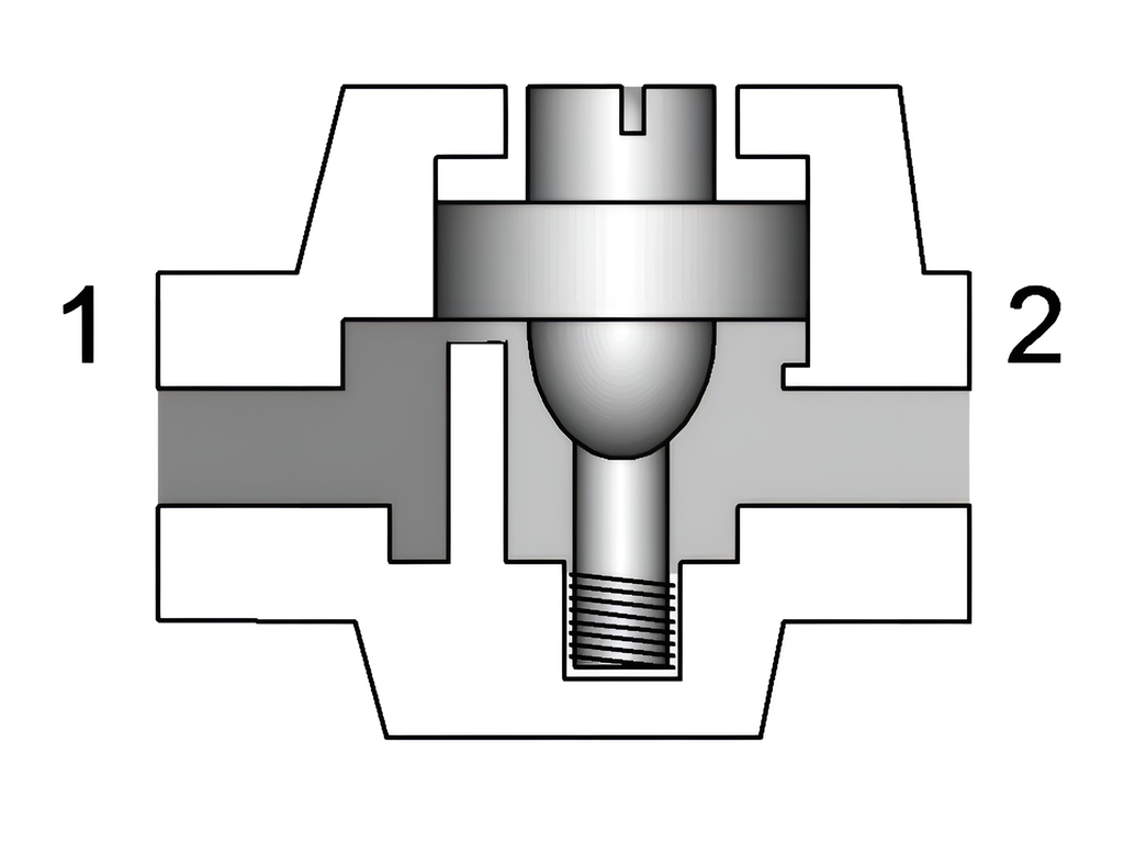 Prinsippteikning av strupeventil.