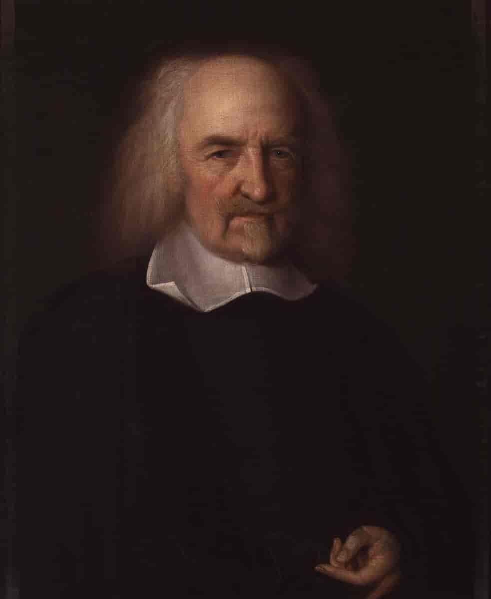 Portrett av den engelske filosofen Thomas Hobbes. Maleri.