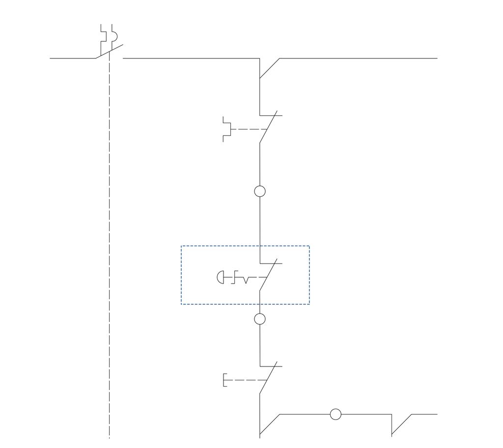 Naudstopp-brytar i styrestraum. Illustrasjon.